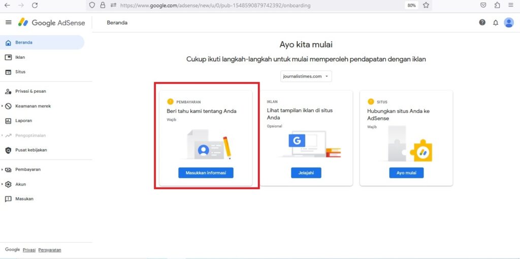 Informasi Google Adsense