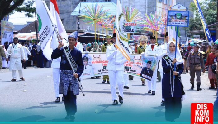 Pawai Ta’ruf MTQ Ke XLI Inhu,Rohul Peserta Pawai Terpanjang Dan Teramai