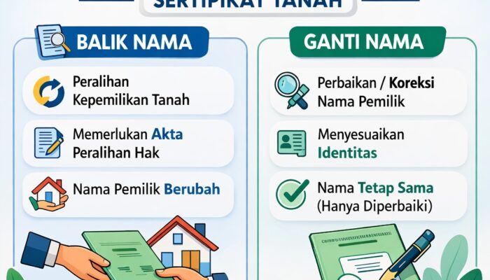 Perbedaan Balik Nama Dan Ganti Nama Sertipikat Tanah