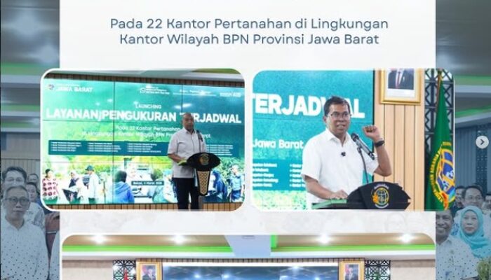 Dirjen SPPR Resmikan Pelaksanaan Kegiatan Layanan Pengukuran Terjadwal Pada 22 Kantor Pertanahan di Provinsi Jawa Barat.