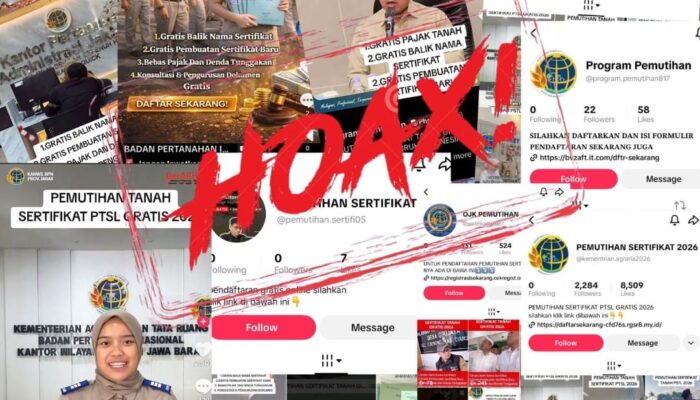 Kementerian ATR/BPN Tegaskan Tidak Ada Program Pemutihan Sertipikat Tanah.