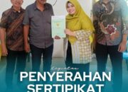 Kantor Pertanahan Kabupaten Serdang Bedagai Serahan Sertipikat PTSL Kepada Masyarakat Desa Paya Bagas, Desa Firdaus dan Desa Paya Lombang