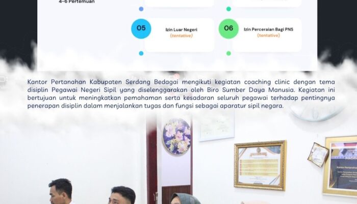 Kantor Pertanahan Kabupaten Serdang Bedagai Mengikuti Kegiatan Coaching Clinic Dengan Tema Disiplin Pegawai Negeri Sipil