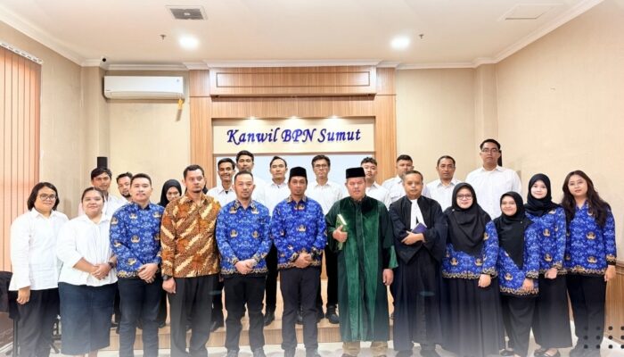 Kantor Wilayah Badan Pertanahan Nasional Provinsi Sumatera Utara Lantik 14 Asisten Surveyor Kadastral 