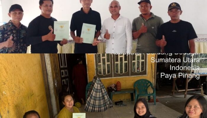 Kantor Pertanahan Kabupaten Serdang Bedagai Serahan Sertipikat Hasil Penyelesaian Tunggakan PTSL di Beberapa Desa.