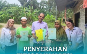 Kantor Pertanahan Kabupaten Serdang Bedagai Serahan Sertipikat Hasil Penyelesaian Tunggakan PTSL di Beberapa Desa.