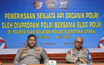 Mitigasi Pelanggaran Penggunaan Senpi, Divpropam Polri Periksa Senjata Api di Polres Nias Selatan