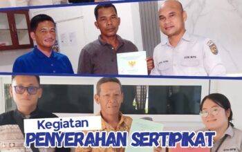 Kantor Pertanahan Kabupaten Serdang Bedagai Serahan Sertipikat Tunggakan PTSL di Beberapa Desa