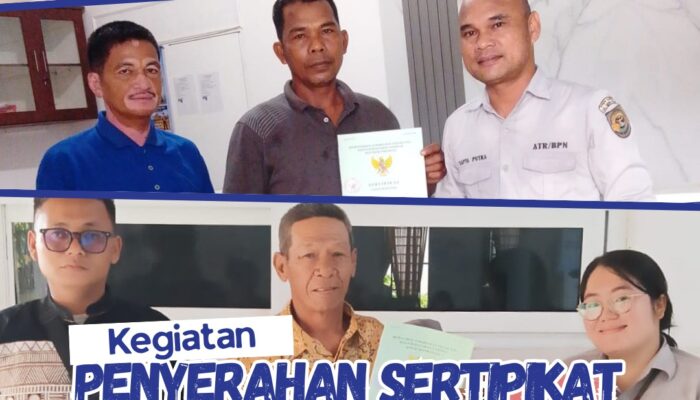 Kantor Pertanahan Kabupaten Serdang Bedagai Serahan Sertipikat Tunggakan PTSL di Beberapa Desa
