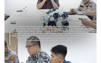Penyelesaian Hibah PT. Gotong Royong, Kantor Pertanahan Kabupaten Serdang Bedagai Menggelar Mediasi.