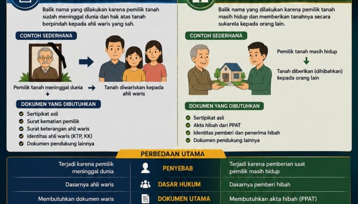 Masyarakat Perlu Tahu: Apa Bedanya Balik Nama Waris Dan Balik Nama Hibah Pada Sertipikat Tanah?