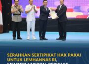 Serahkan Sertipikat Hak Pakai Untuk Lemhannas RI, Menteri Nusron: Perkuat Kepastian Hukum Aset Negara