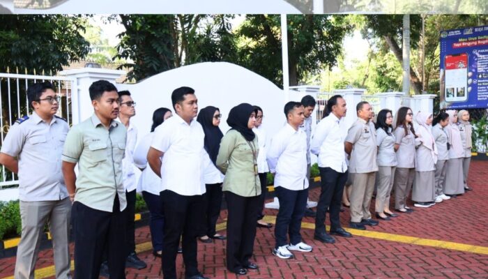 Apel Pagi Kantor Pertanahan Kabupaten Langkat Dipimpin Kepala Subbagian Tata Usaha.
