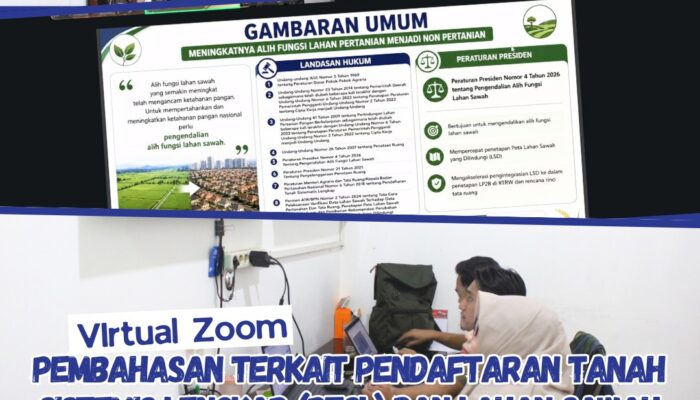 Kantor Pertanahan Kabupaten Serdang Bedagai Ikuti Virtual Zoom Pembahasan Program PTSL Dan LSD
