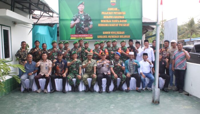 KUNJUNGAN KERJA DI KORAMIL 09/MB, DANDIM 0201/MEDAN SEKALIGUS RESMIKAN MUSHOLLA AL-IKHLAS DAN SANTUNI ANAK YATIM