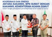 Koordinasi Dan Sinergi Antara Kepala Kantor Wilayah BPN Provinsi Sumatera Utara Dengan Kepala Kantor Wilayah Kementerian Agama Provinsi Sumatera Utara Terus Diperkuat