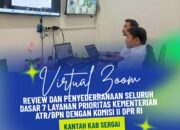Kantor Pertanahan Kabupaten Serdang Bedagai Zoom Meeting Dengan Agenda Review dan Penyederhanaan Seluruh Dasar Regulasi 7 Layanan Prioritas Kementerian ATR/BPN